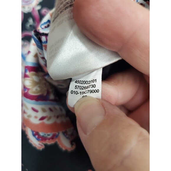 Chico's No-Iron Sateen Paisley Wing-Collar Button-Up Shirt Size 1 Medium - Picture 6 of 6